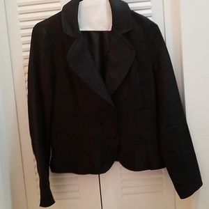 TWEEDS EUC black linen jacket